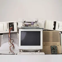 A pile of old computers 