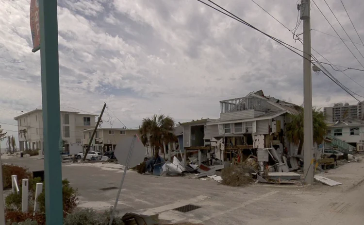 Image of Fort Myers Beach following Hurricane Ian taken from a special photography vehicle.