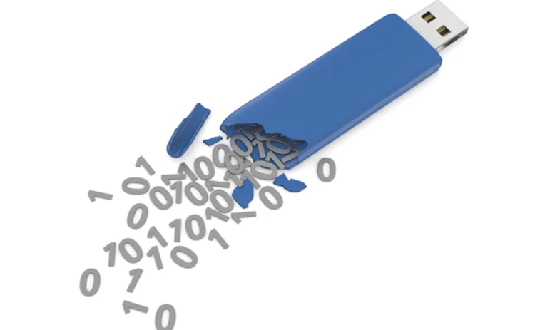 Concept image of broken USB representing a data leak